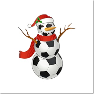 Soccer Santa Hat Snowman Christmas Lights Funny Xmas Squad Posters and Art